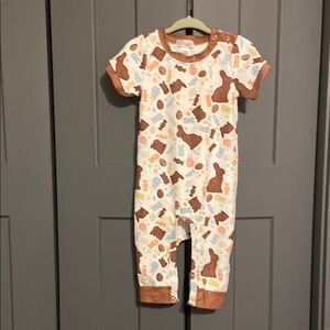 Kids One Piece with Brown and Cream Animal Print